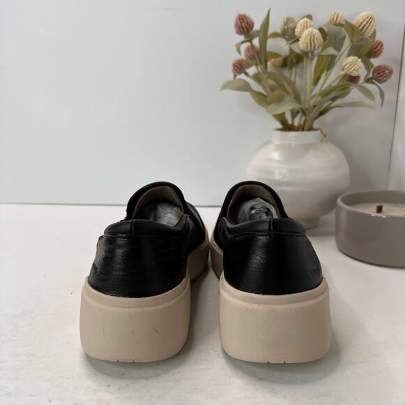 Vionic Kearny Platform Leather Slip-On Sneaker Loafer Black Women 7.5 Wide - Picture 4 of 10